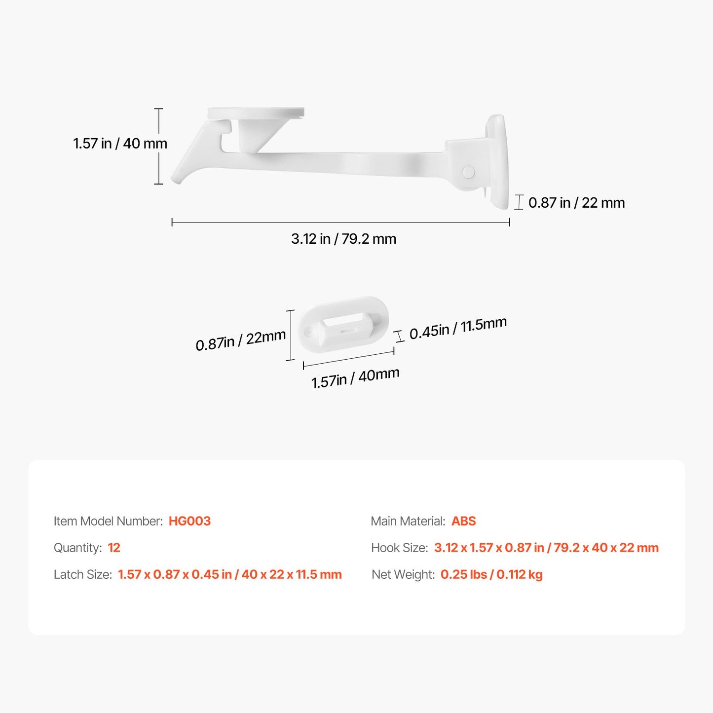 Child Safety Cabinet Locks 12 Pack – alternate angle