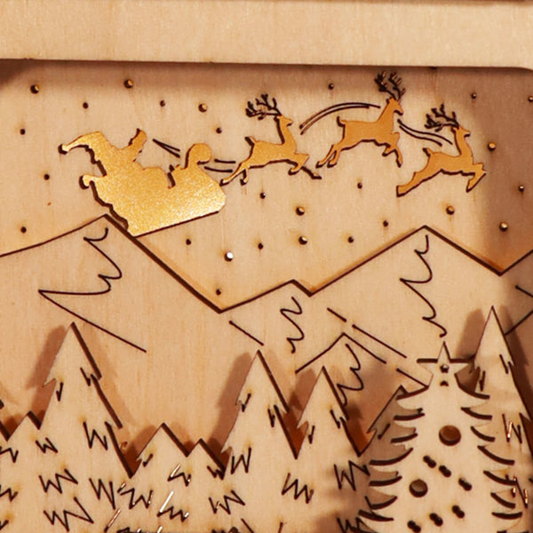 3D Wooden Christmas Puzzle Kit with Night Light | DIY Decor – additional product view