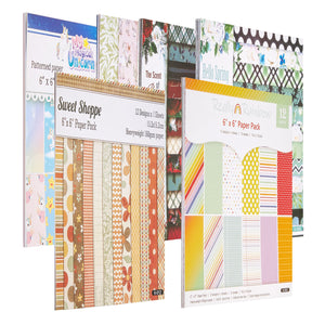 6 x 6 in Scrapbook Paper, 72-Sheet Patterned Craft Paper Set – main product view