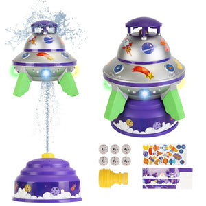 UFO Rocket Sprinkler with LED Lights | Adjustable Summer Toy – main product view
