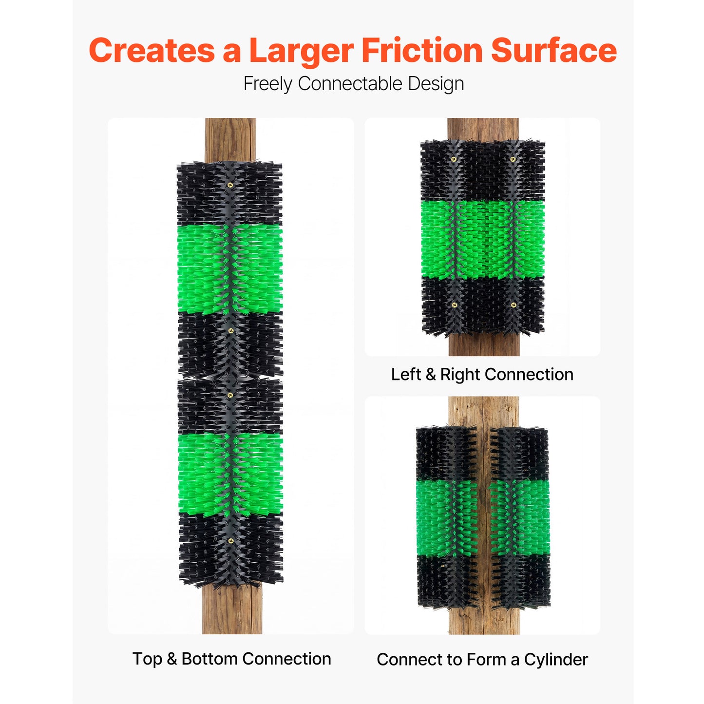 16.9" Livestock Scratching Brush with Mounting Screws, Green & Black – additional product view
