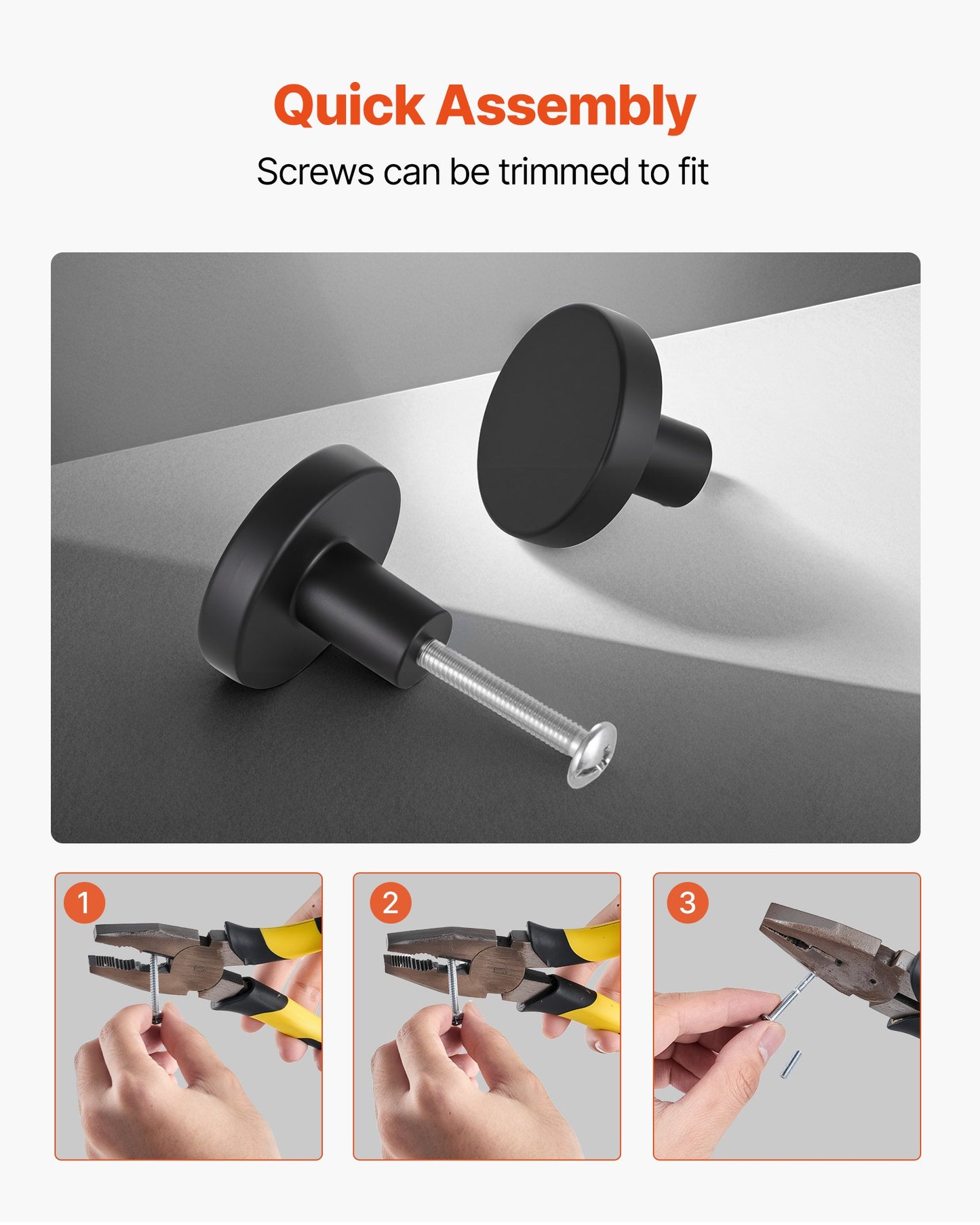 10-Pack 1.26 in Black Cabinet Knobs – additional product view