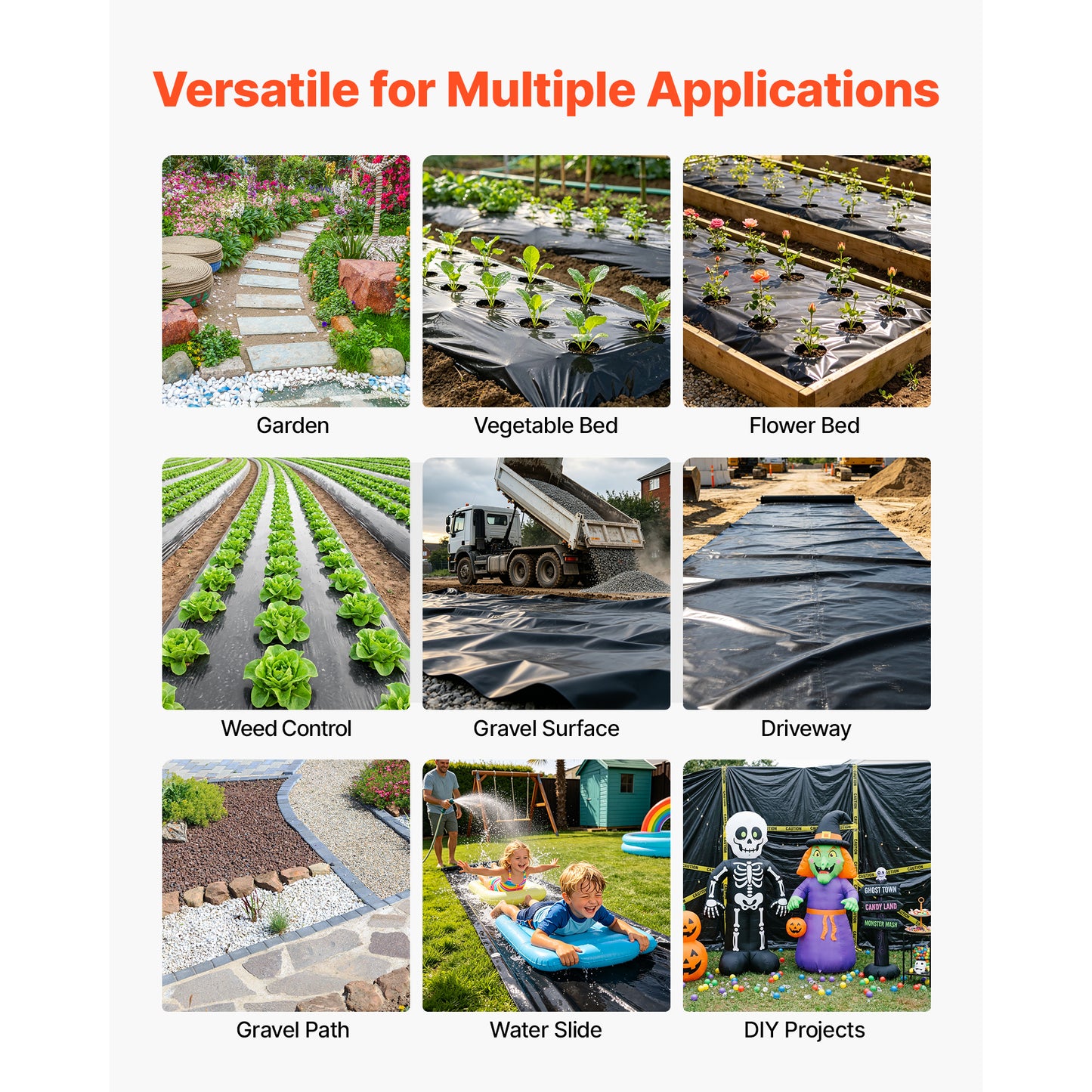 6 Mil Black Plastic Sheeting, 10 x 25 ft Heavy-Duty Polyethylene Roll – additional product view