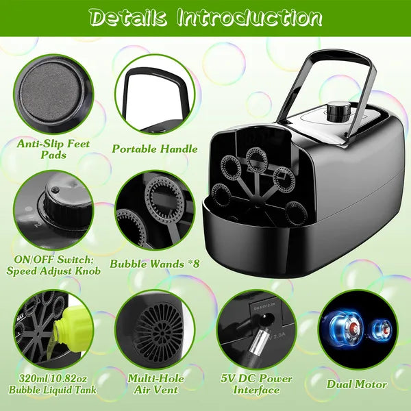Automatic Bubble Machine | 3000-4000 Bubbles/Min, 2 Speeds – additional product view