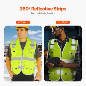 High Visibility Reflective Safety Vest with 10 Pockets – main product view