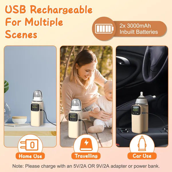 Portable Baby Bottle Warmer with Night Light | 6 Heat Levels – additional product view