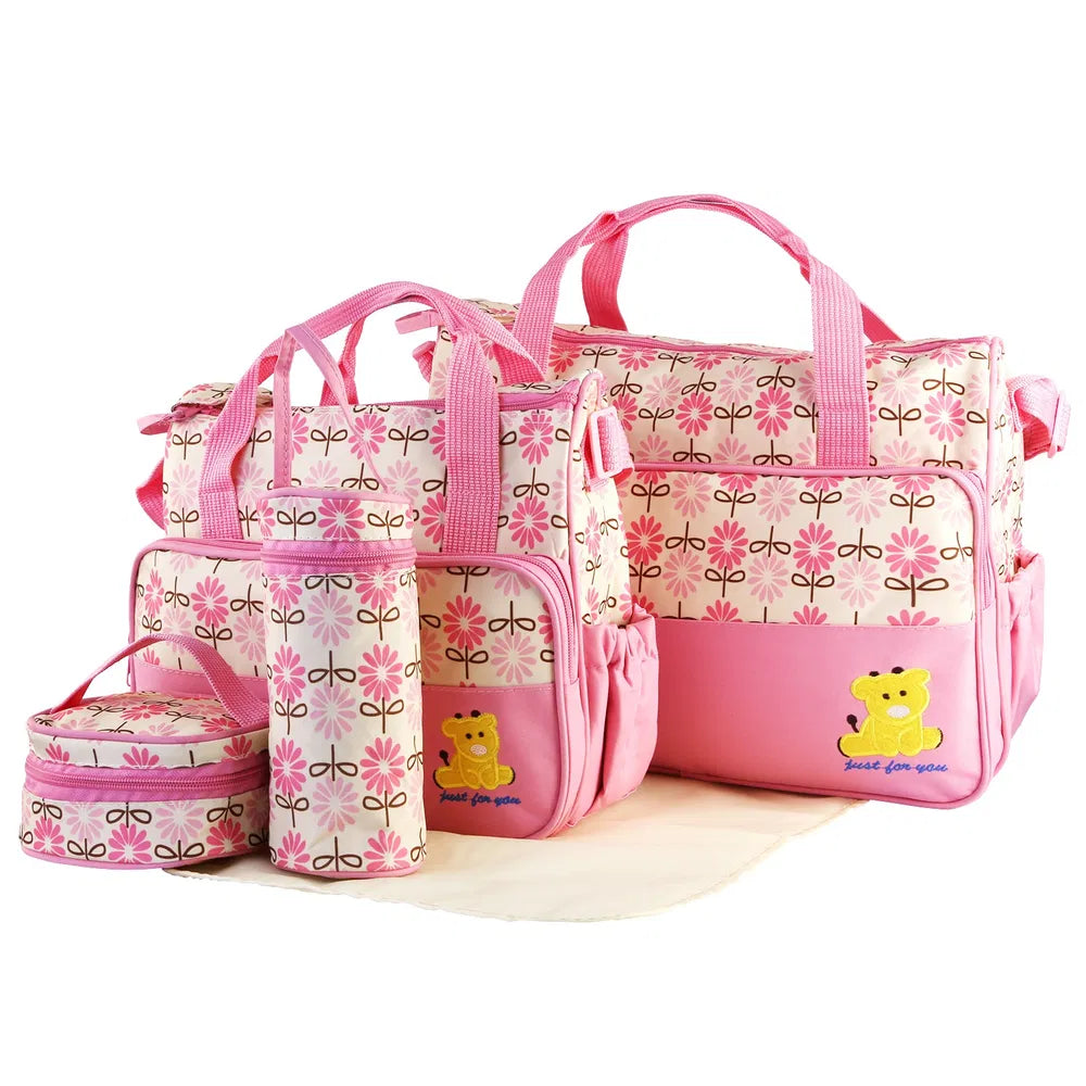 5-Piece Diaper Bag Set with Changing Pad & Insulated Pockets – additional product view 7