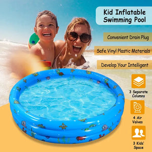51 x 13 in Inflatable Family Pool | Foldable Kids Swim Pool – main product view