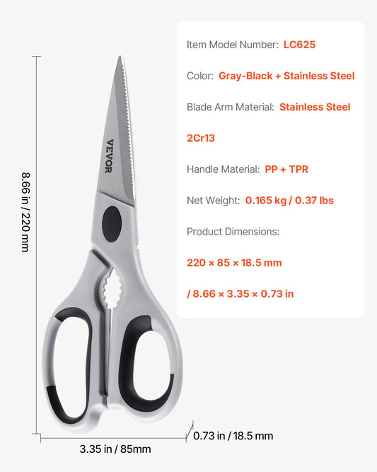 Stainless Steel Kitchen Scissors with Protective Sheath – alternate product view