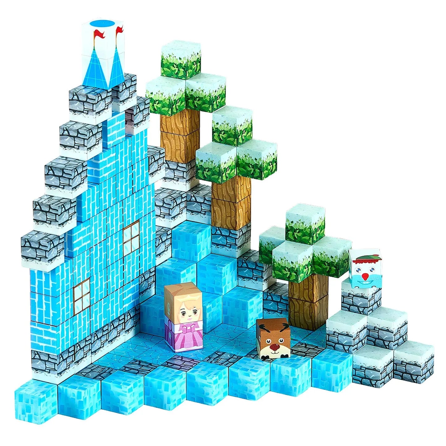 Magnetic Building Cubes 150-Piece Ice Castle Set STEM Building Toy Ages 5-9
