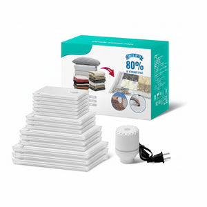 vacuum compression pack with packaging and accessories on a white background