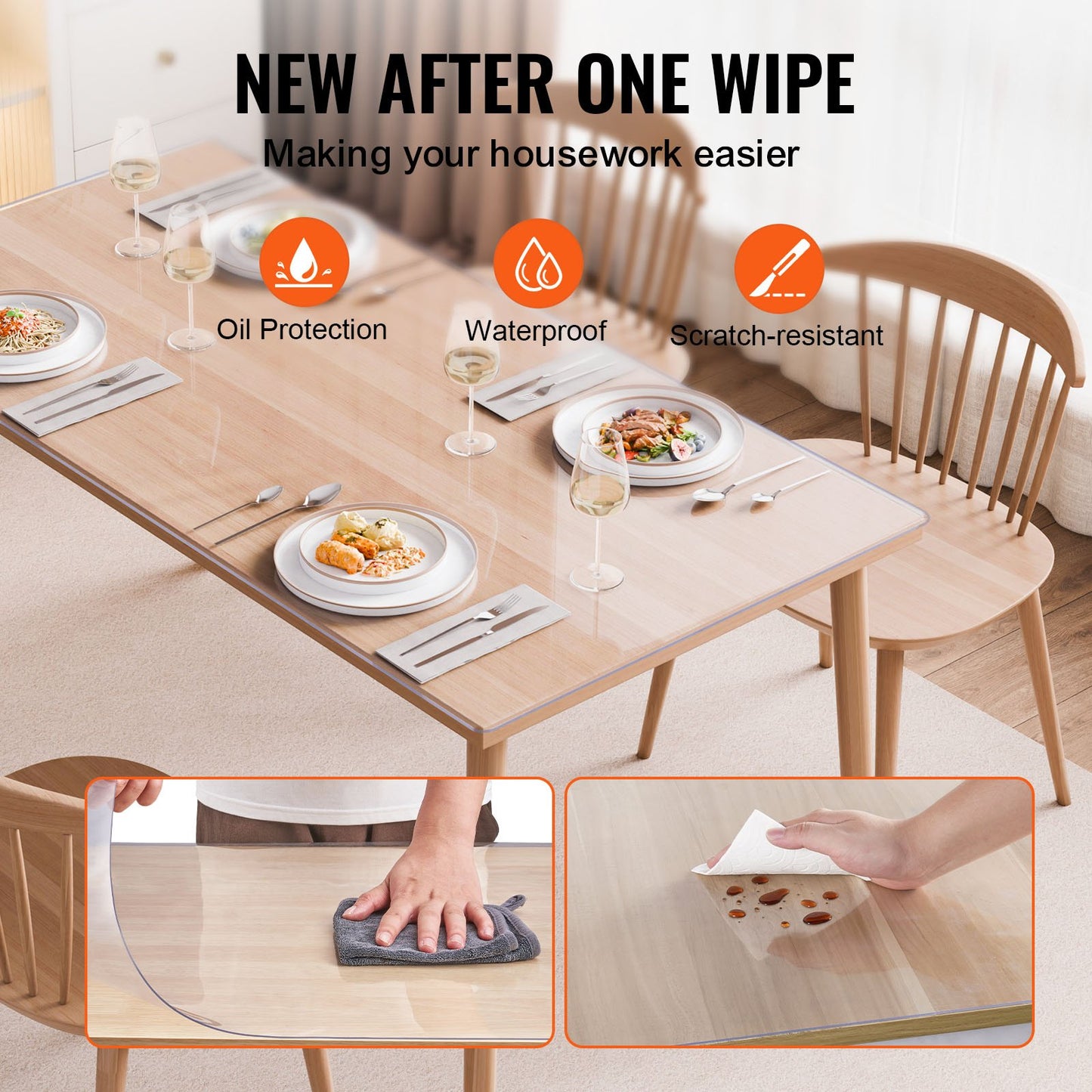 Clear PVC Desk and Table Protector 36 x 48 in – feature detail view