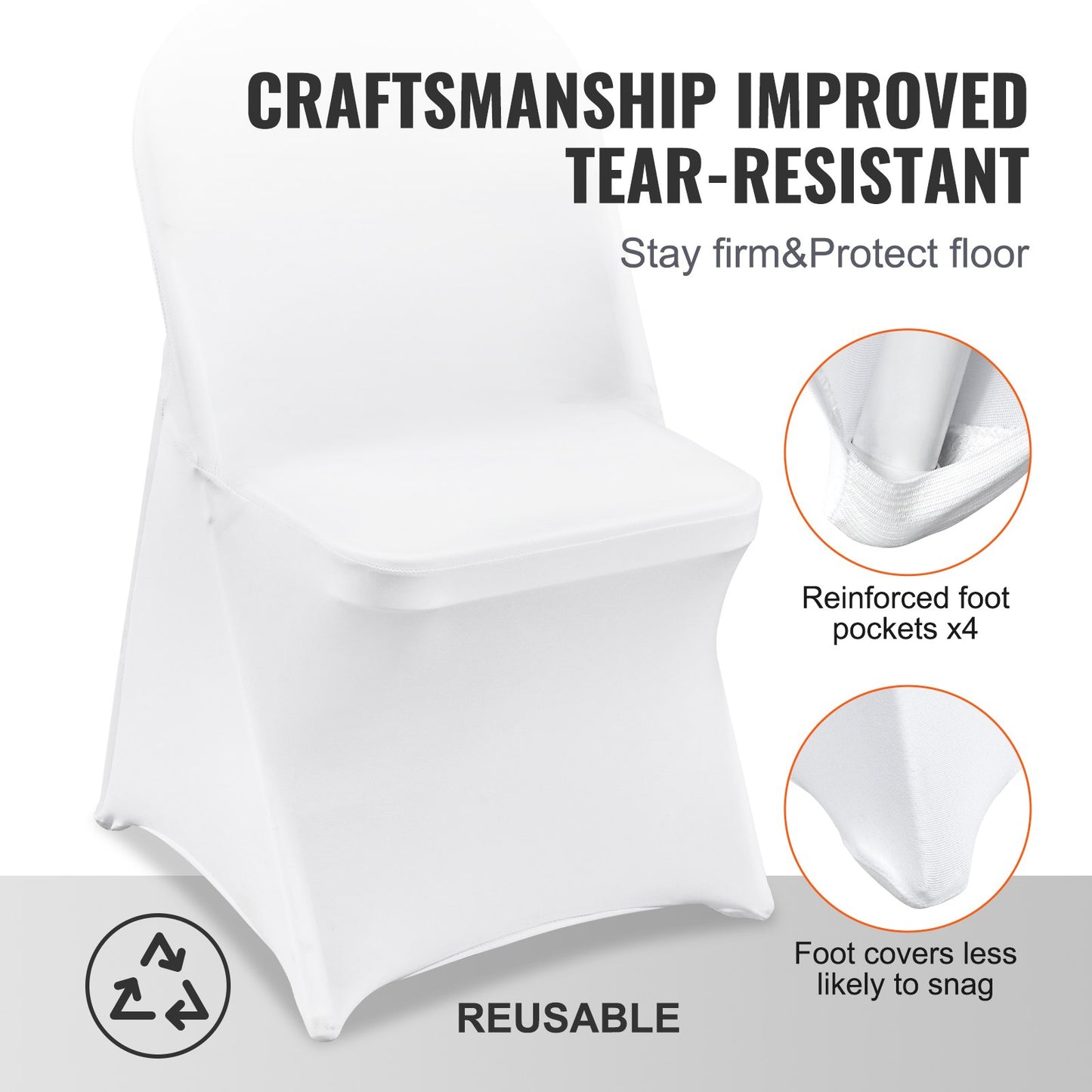 Stretch Spandex Chair Covers 12 Pack – product detail view