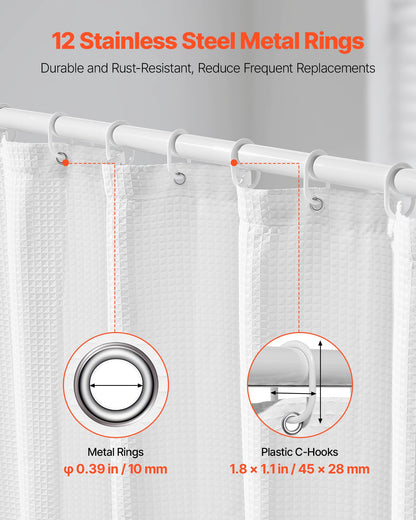 White Waffle Shower Curtain 72 x 72 in – alternate angle