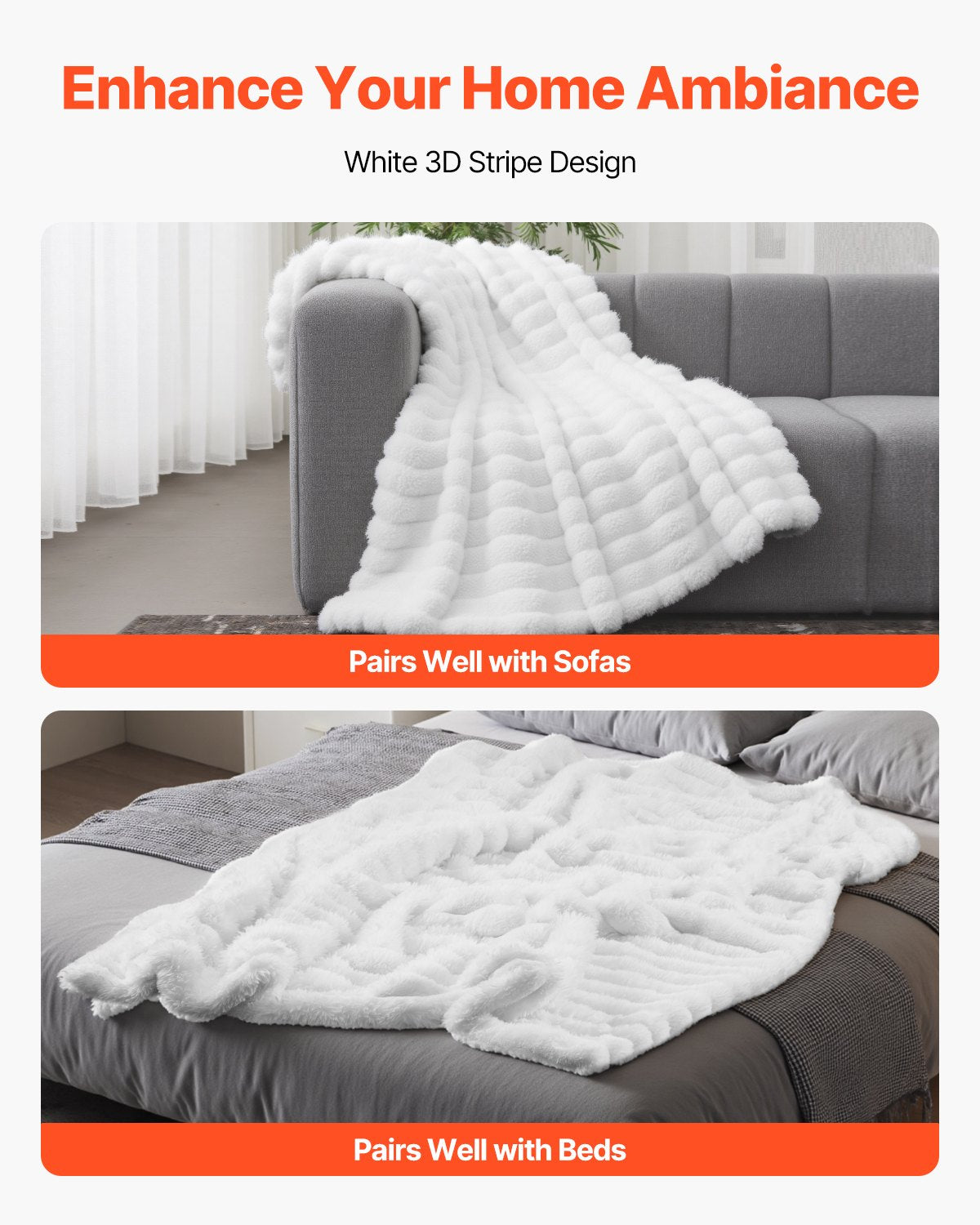 Faux Fur Throw Blanket 50 x 60 in – additional product view