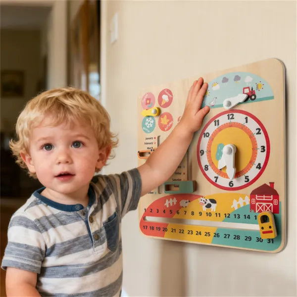 Montessori Wooden Learning Clock | Calendar & Weather Toy 3+ – alternate product view