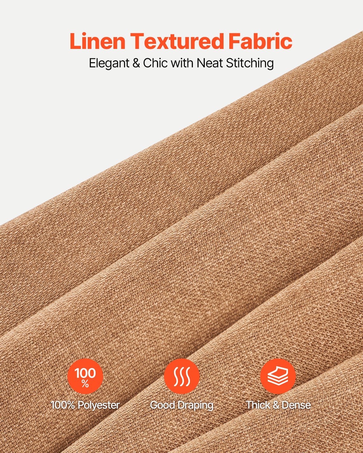 Natural Linen Curtains 52 x 84 in, 2 Panels – product presentation