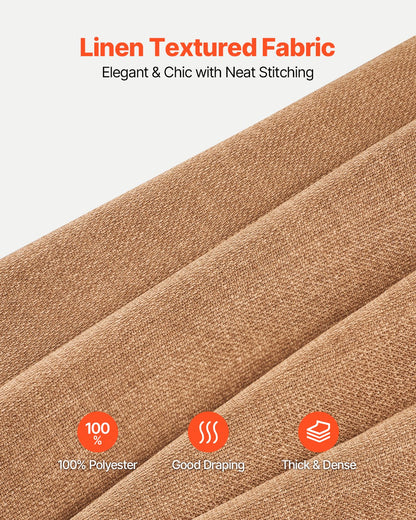 Natural Linen Curtains 52 x 84 in, 2 Panels – product presentation