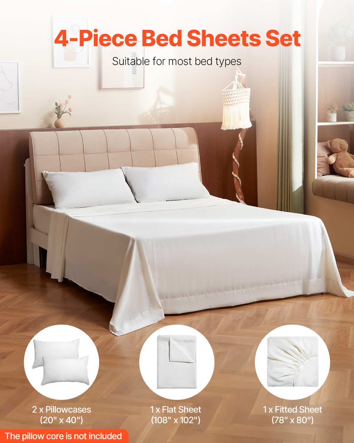 King 4-Piece Bed Sheet Set – alternate product view