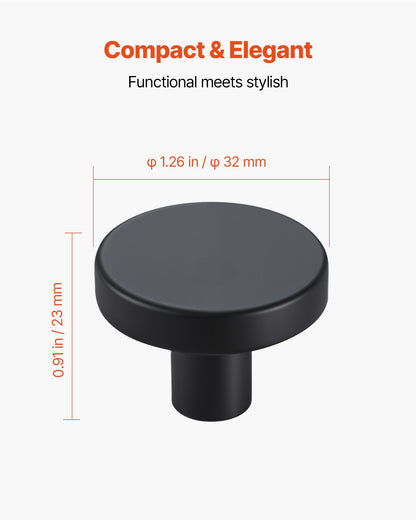 10-Pack 1.26 in Black Cabinet Knobs – alternate product view