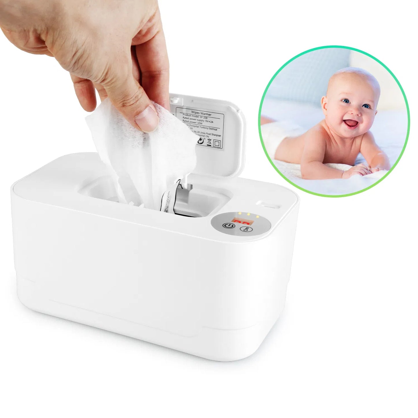 Baby Wipe Warmer with Night Light | 3 Temps, Type-C Powered – main product view