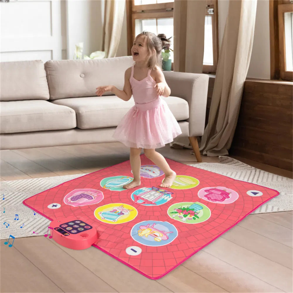 Kids Dance Mat with 5 Levels & 9 Songs | Non-Slip Musical Toy – in-use product view