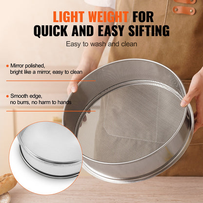 12-Mesh Stainless Steel Flour Sieve for Baking & Cake – additional product view