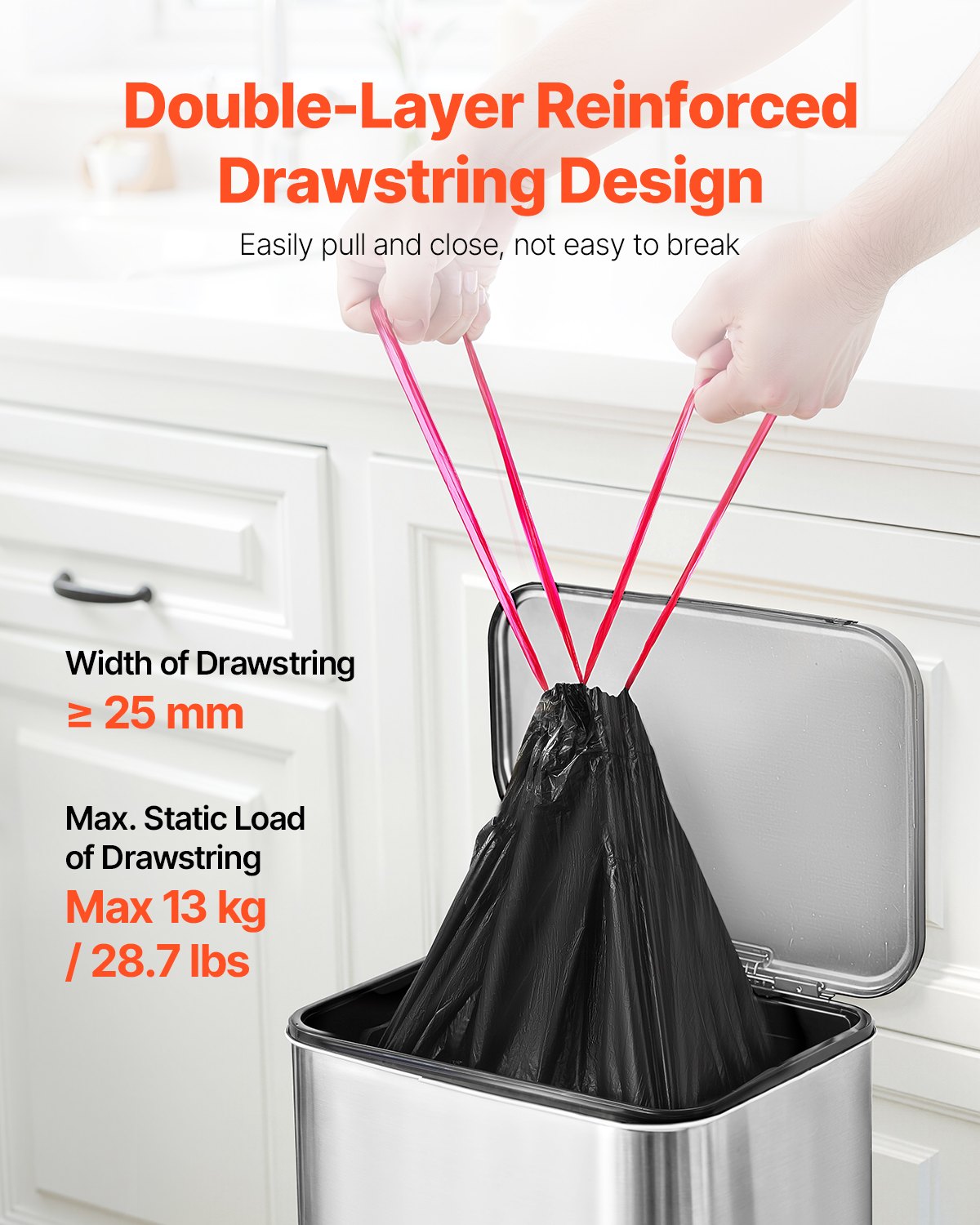 30 Gallon Drawstring Trash Bags, 50 Count – alternate product view