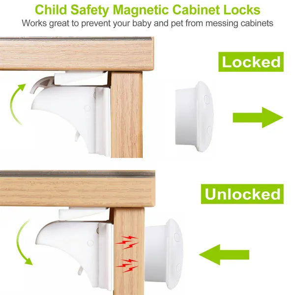 4-Piece Magnetic Cabinet Locks | Adhesive Child Safety Locks – alternate product view