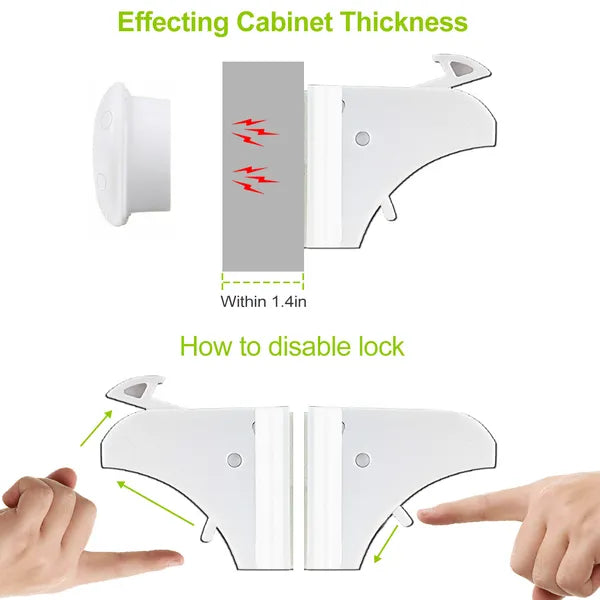4-Piece Magnetic Cabinet Locks | Adhesive Child Safety Locks – feature detail view