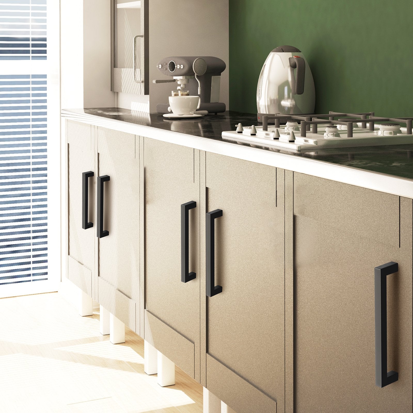 10-Pack 3 in Matte Black Cabinet Pulls – feature detail view