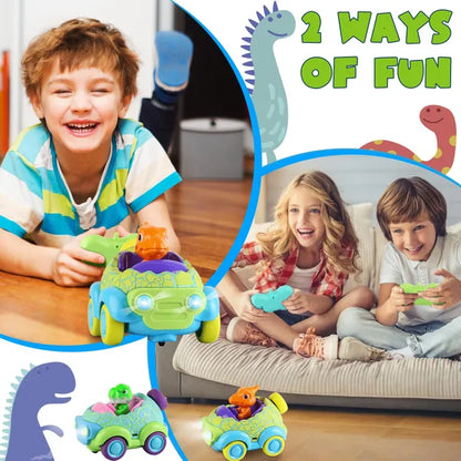 2-Pack Dinosaur RC Cars for Kids | Rechargeable Light & Music – additional product view
