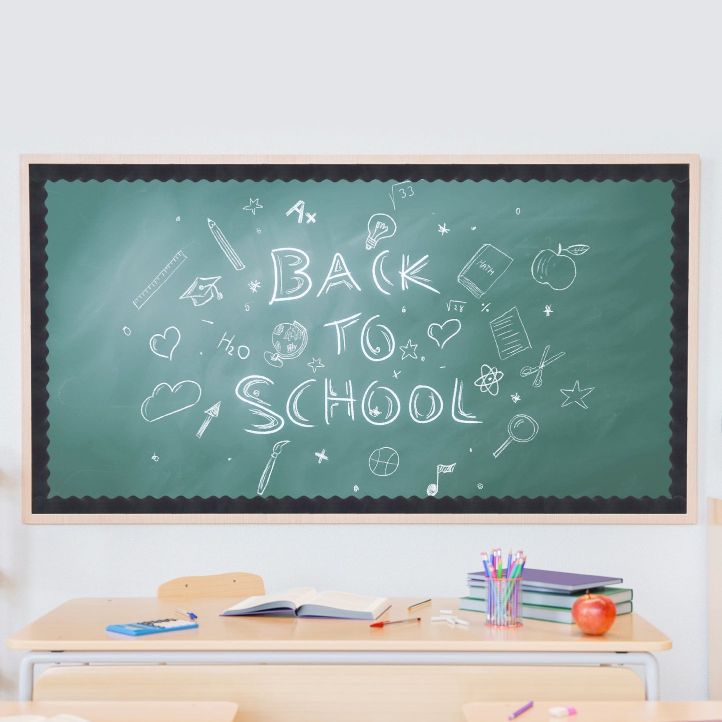 65.6 ft Black Scalloped Bulletin Board Border – feature detail view