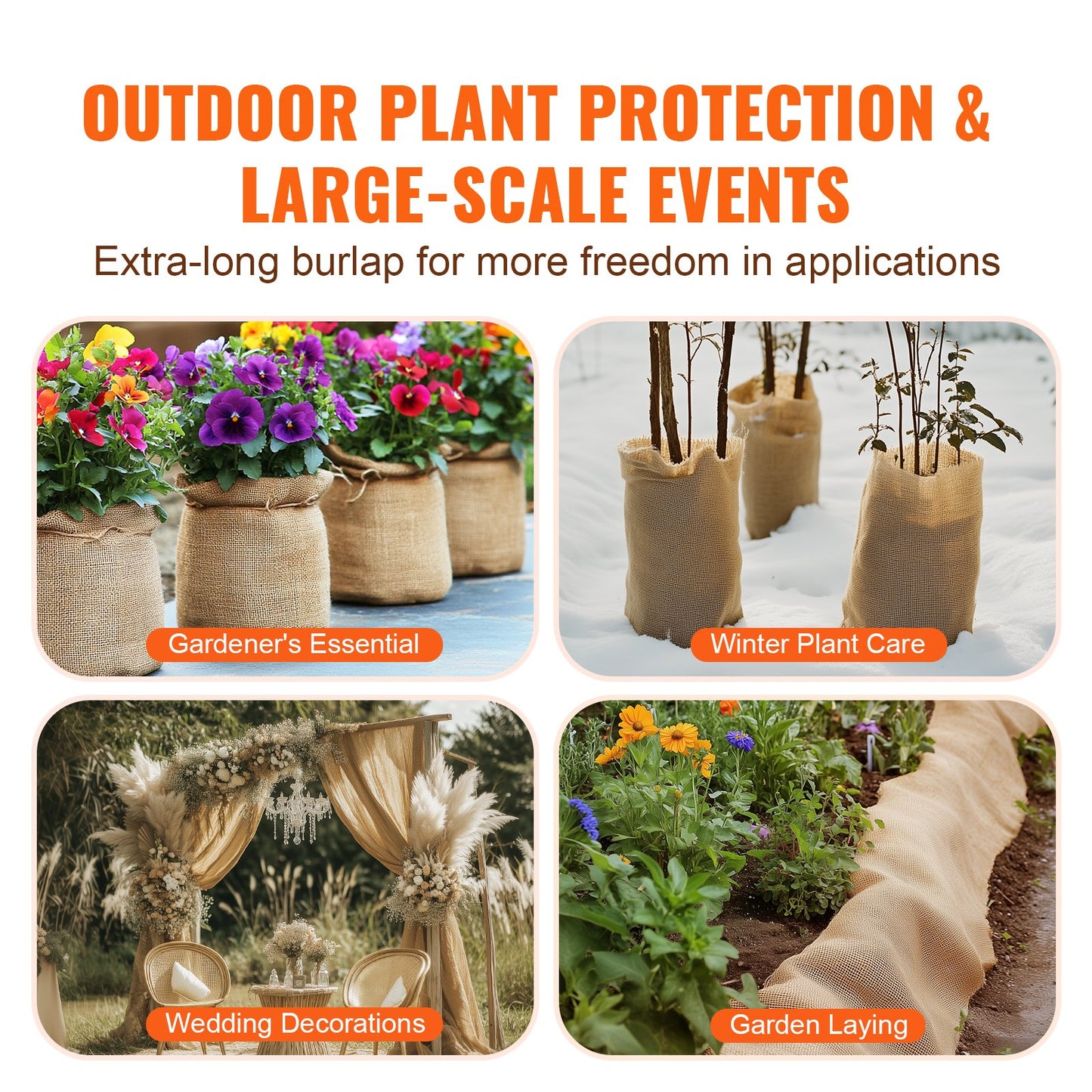 14 in x 30 ft Burlap Fabric Roll for Crafts, Plants & Tree Wrap – additional product view