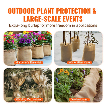 14 in x 30 ft Burlap Fabric Roll for Crafts, Plants & Tree Wrap – additional product view