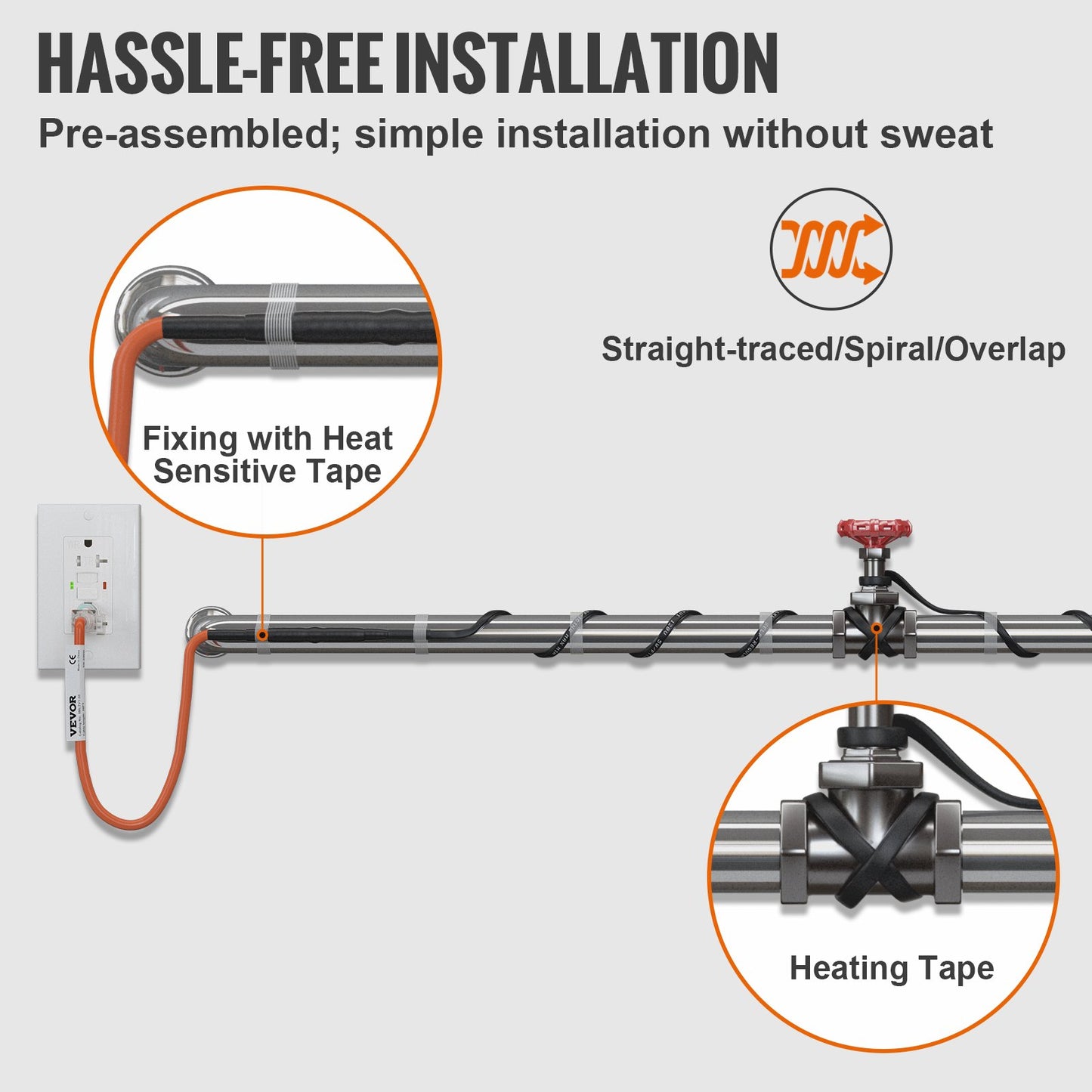 24 ft Self-Regulating Pipe Heating Cable – product detail view