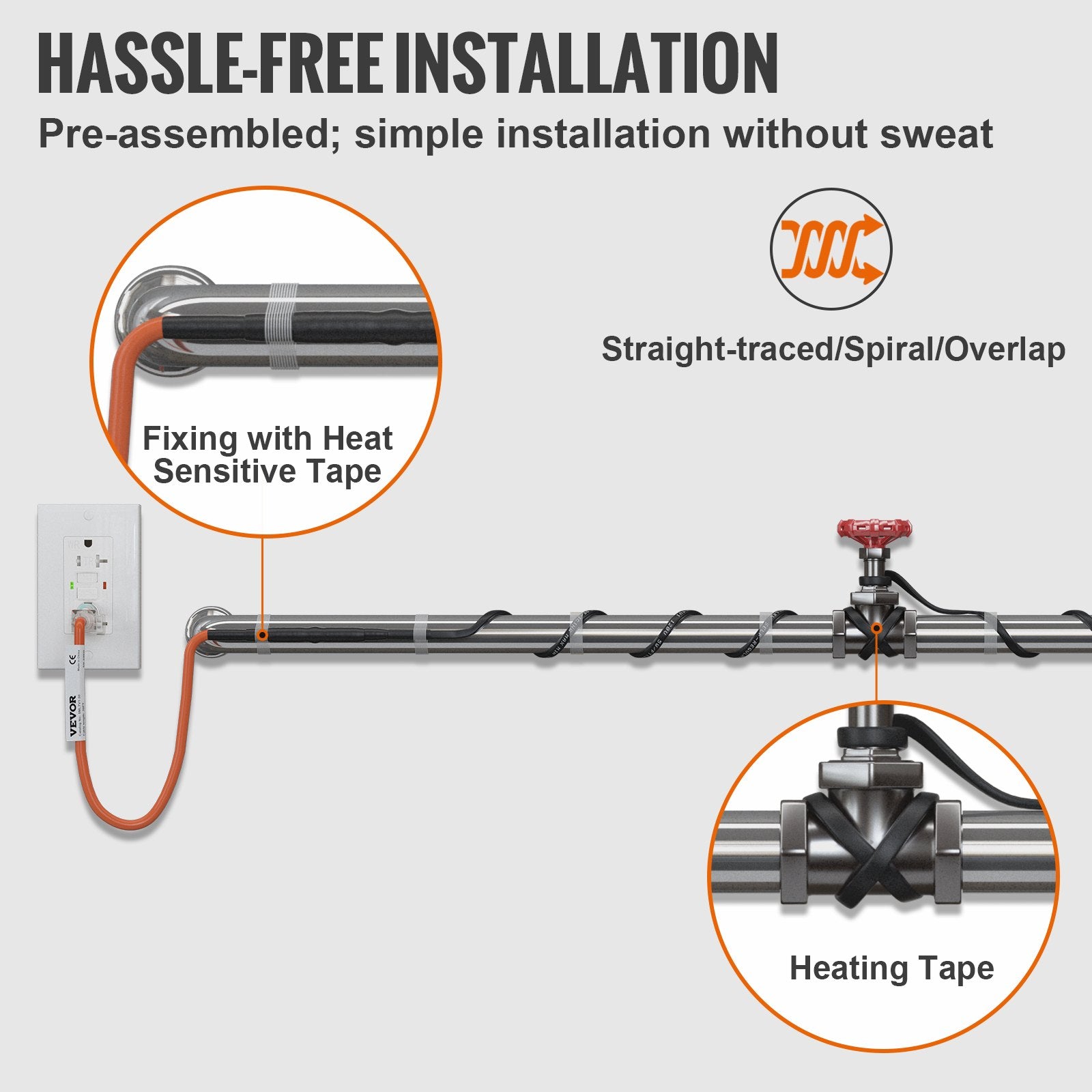 24 ft Self-Regulating Pipe Heating Cable – product detail view
