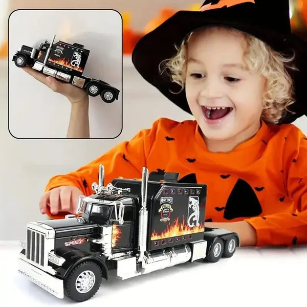 Diecast Semi Truck Toy with Trailer, Lights & Sound for Kids – additional product view
