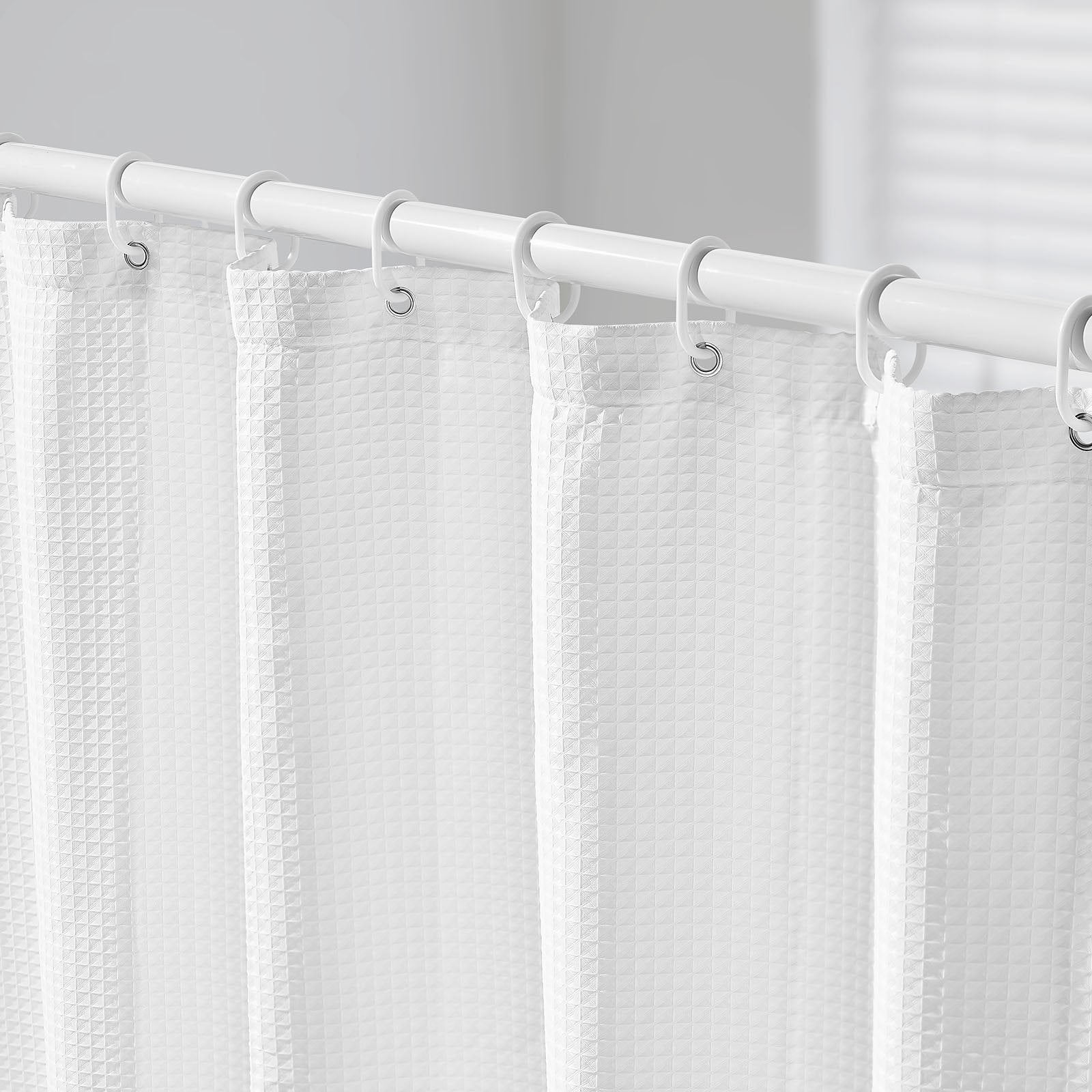 White Waffle Shower Curtain 72 x 72 in – main product view