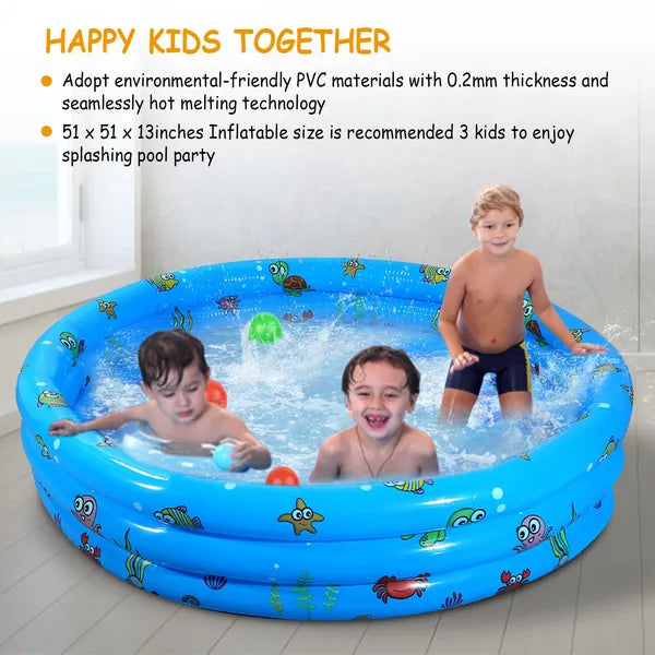 51 x 13 in Inflatable Family Pool | Foldable Kids Swim Pool – main product view