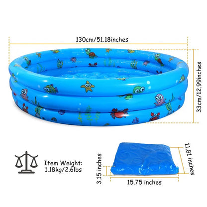 51 x 13 in Inflatable Family Pool | Foldable Kids Swim Pool – alternate product view