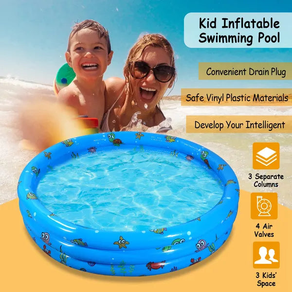 51 x 13 in Inflatable Family Pool | Foldable Kids Swim Pool – product detail view