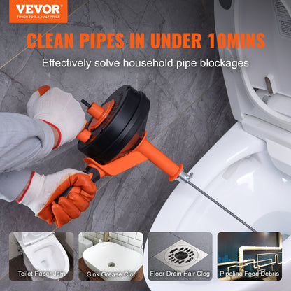 25 ft Drain Auger Plumbing Snake – main product view