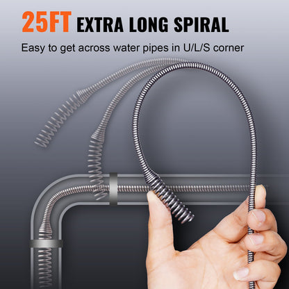 25 ft Drain Auger Plumbing Snake – feature detail view