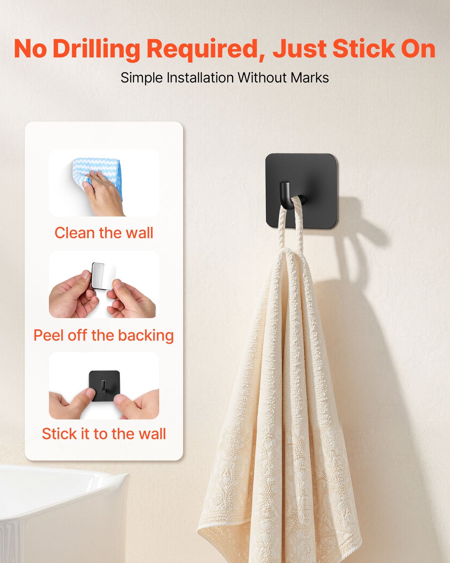 Self-Adhesive Wall Hooks 4 Pack – additional product view