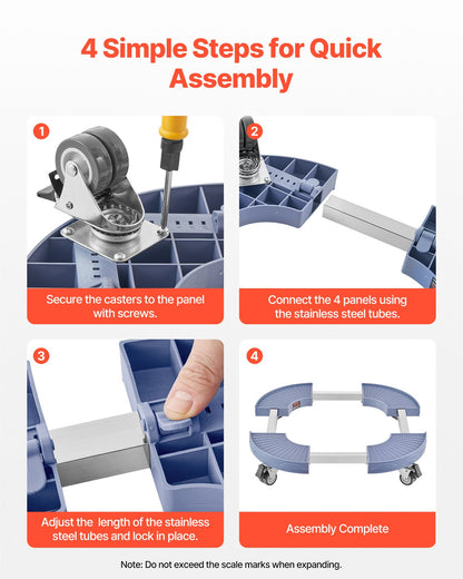 Adjustable Round Trash Can Dolly 15–22.8 in – product detail view