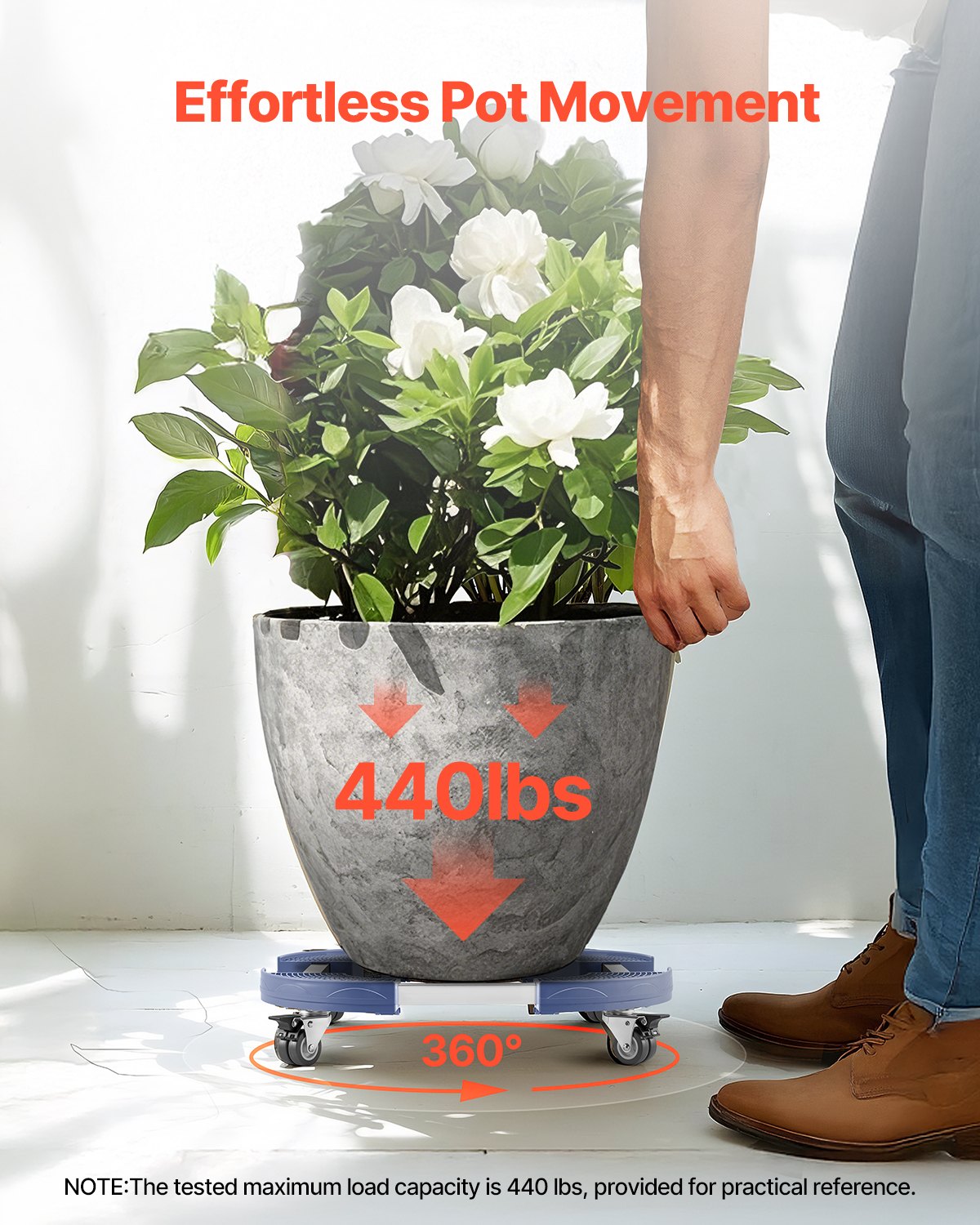 Adjustable Round Trash Can Dolly 15–22.8 in – product presentation