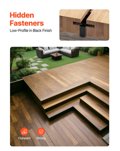 Hidden Deck Fasteners, 90-Pack Universal T-Clips for Composite Decking – feature detail view