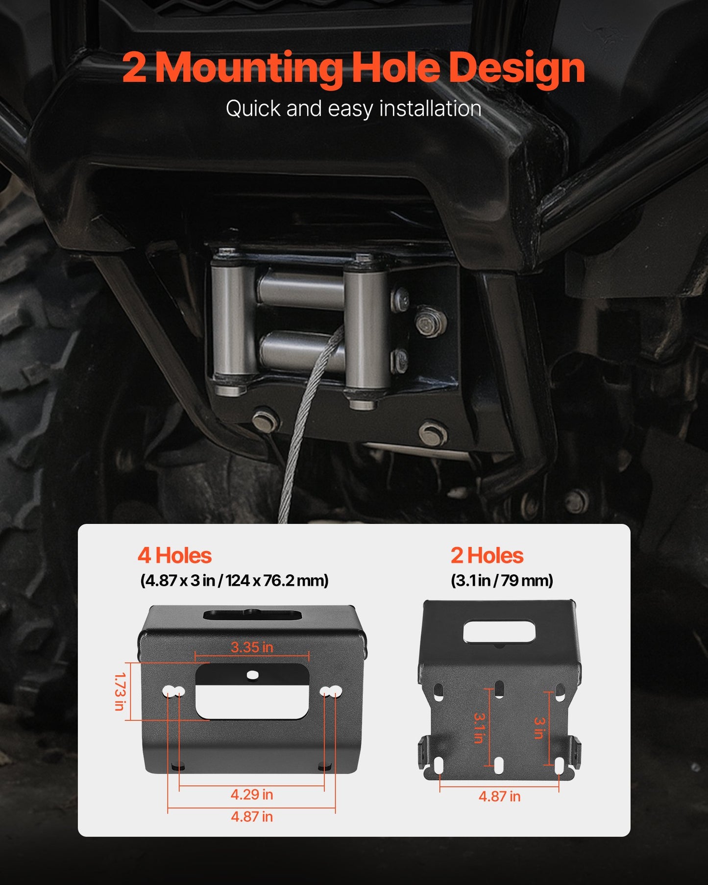 Winch Mount for Honda Foreman, Rancher & Rubicon 2014–2021 – additional product view