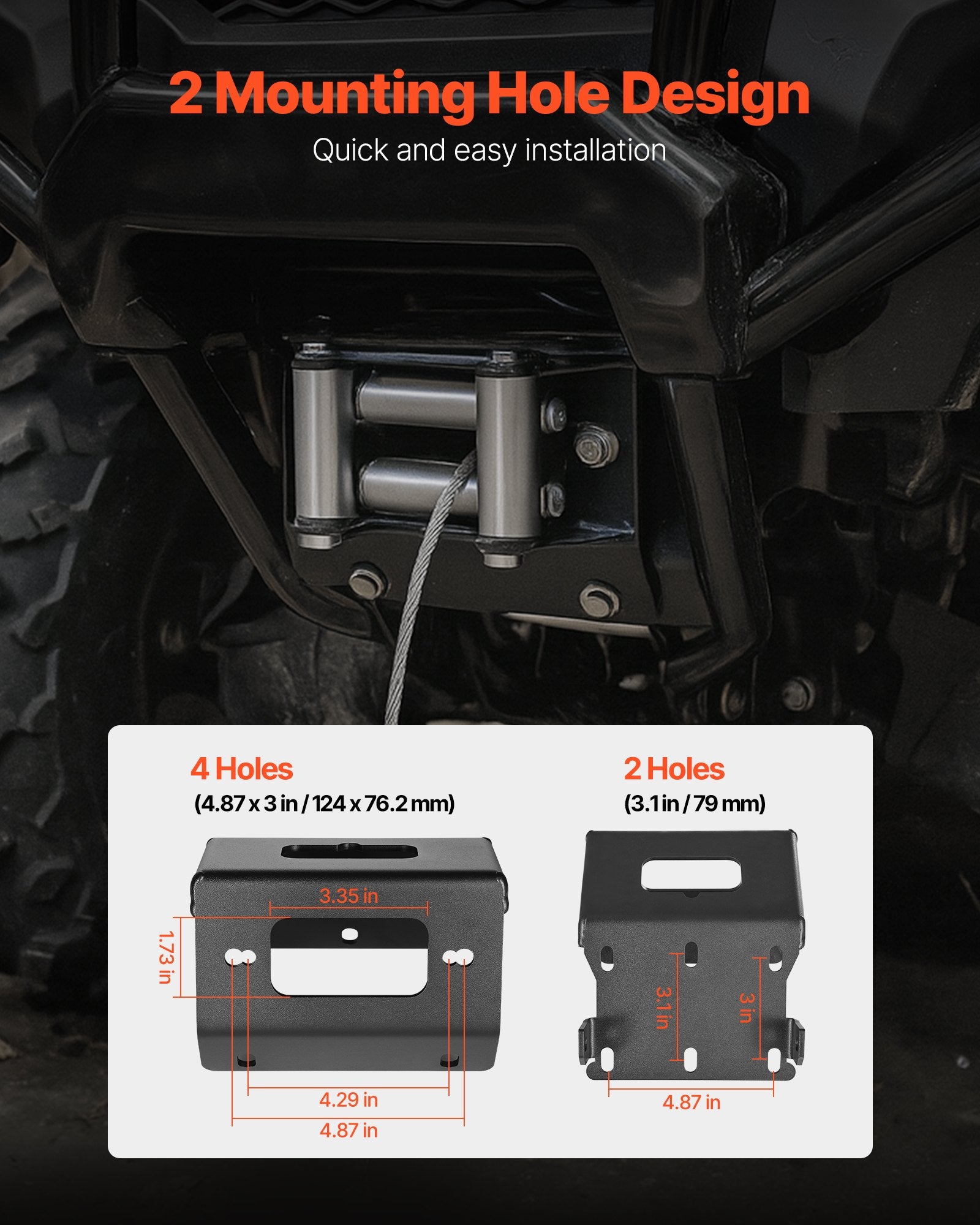 Winch Mount for Honda Foreman, Rancher & Rubicon 2014–2021 – additional product view